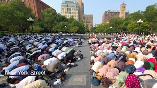 Massive Eid Al-Adha Prayer Gathering at Washington Square Park NYC June 6 2025