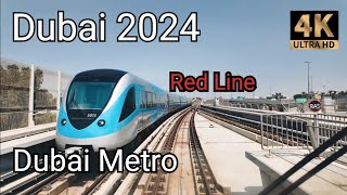 Dubai [4K] Dubai Metro Gold Class Ride : Red Line Full Tour - 2024 🇦🇪
