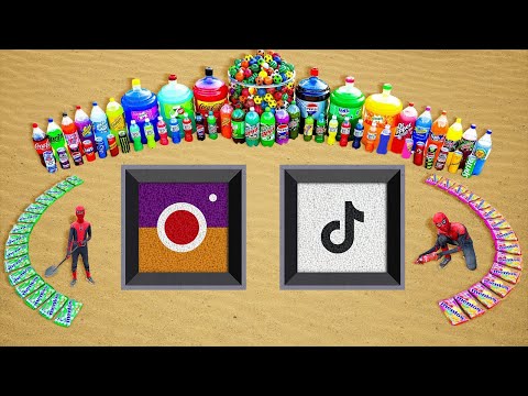 How to make Instagram, Tiktok Logo with Rainbow Orbeez, Balloons of Fanta, Pepsi, Coca Cola & Mentos