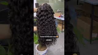 Top quality virgin human hair lace wig water wave 5x5 HD lace closure wig #lacewigs #waterwave