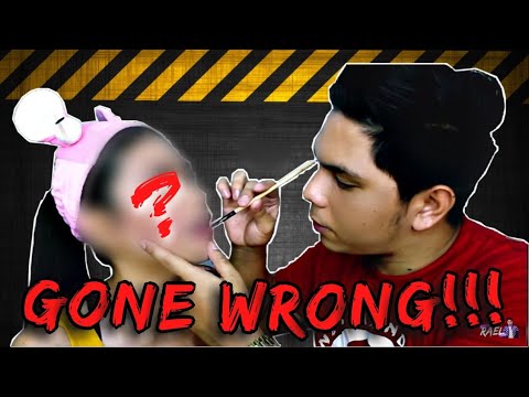 DANCER HUSBAND DOES WIFE MAKE-UP CHALLENGE! (epic fail!)