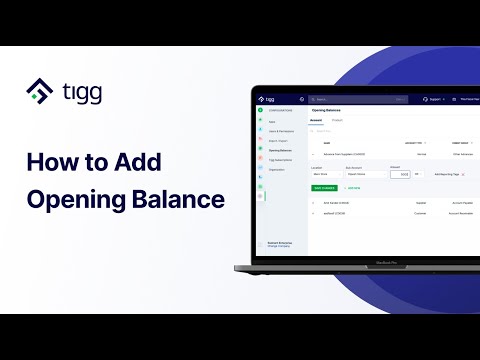 Adding Opening Balances in Tigg