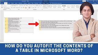 How to autofit contents of a table in word