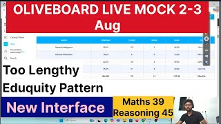 OLIVEBOARD LiveMOCKMock Prelims 2-3 August|Eduquity Pattern| ✍️💯#oliveboard#ssc#maths#cgl#ssccgl