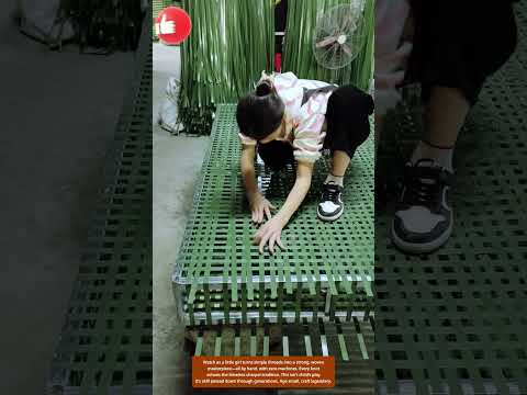 Hands of Grace: Young Girl’s Mattress Weaving Art 🧵🛏️ #toolsight #art #littlegirl