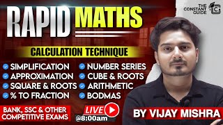 #122 Speed Maths for Bank Exams | SSC | Simplification, Quadratic, Number Series by Vijay Mishra