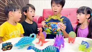【寸劇】恐竜が食べた「えもの」を探そう！最新の恐竜フィギュアをコンプリートしたい４兄妹！