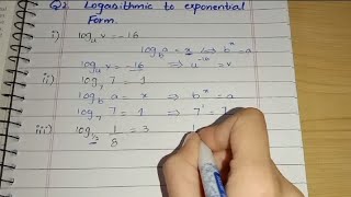 Exercise 2.2 | Logarithm,Q1,Q2, Q3 | Maths class 9 Cantab Book | Maths New Syllabus 2024-2025 FBISE