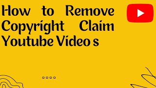How to Remove Copyright Claim Youtube Video Tamil