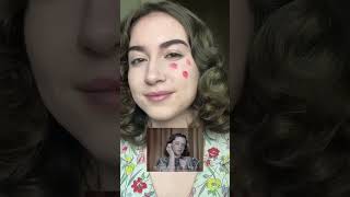 Following a 1940’s makeup tutorial 💗Would you try these techniques? #vintage #makeup #1940s