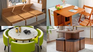 Smart Space Saving Furniture Ideas | Secret Space Save Hidden Furniture For Small Home Dining Table