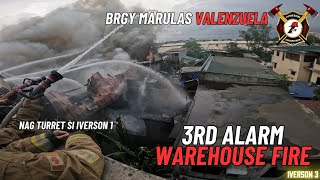 3rd Alarm Warehouse Fire @Templansa St Brgy Marulas Valenzuela | Iverson Fire Rescue Volunteer