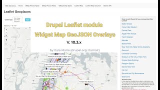 Demo overview of GeoJSON Overlays functionality by Leaflet 10.3.x Widget Maps