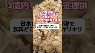 Iwaya "Supporting overseas food security" → Provides 300 million yen in grant funds