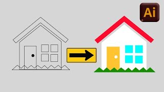 How to Create a Vector Adobe House in Adobe Illustrator | Easy Step-by-Step Tutorial for Beginners