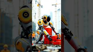 AI robot at a construction site. #airobot #technology #ytshortsviral #10million #construction