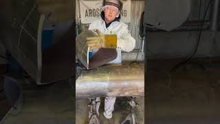 Most IMPORTANT part, beveling/fitting the branch #pipelinewelding #pipefitting