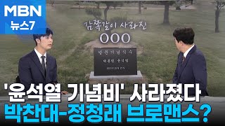 [정치톡톡] 사라진 '윤석열 기념비' / 박찬대-정청래 브로맨스? / 장관 면전에 "당신 누구세요?" [MBN 뉴스7]