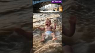 Hero Cat Saves Baby From River! #cat #rescue