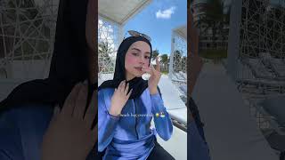 Beach bag essentials ☀️ #summermakeup #easymakeup #hijab #hijabi #modestfashion #hijabfashion