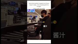 Jungkook international airport today update 💜♥️#bts#jk#army#btsarmy#btsnews #music#viral