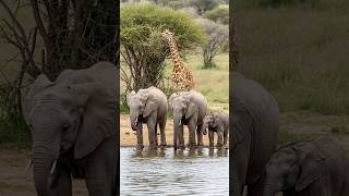 Elephant Sound 🐘 African Elephant Trumpets Loudly — Giraffe’s Reaction Is Hilarious! 😳 #elephant