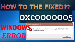 How To Fix Application Error 0xc0000005 And Access Violation Error 🔥FIXED  windows error 2020😱