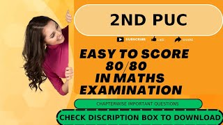 2nd PUC maths important questions for the examination -2025👍
