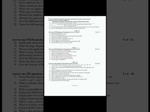 CS model paper's 3,4,&5#2ndpuckarnataka#computerscience#questionpaper#modelpaper#students#study