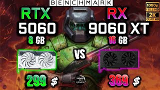 RTX 5060 8GB vs RX 9060 XT 16GB / Test / 1080p - 1440p  / in 8 Games / Ryzen 7 9800X3D
