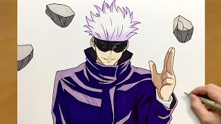 Gojo Satoru Drawing || Jujutsu Kaisen Anime Art || Easy Anime Illustration