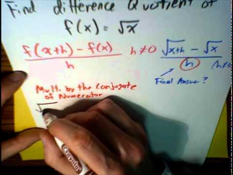 (3 of 3) Use Difference Quotient with a radical function... MathWOEs