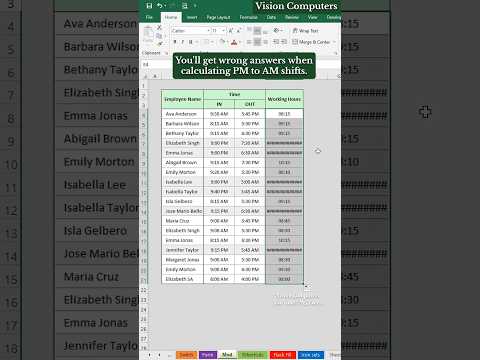 Excel formula tricks || Calculate working hours in Excel | #Excel #exceltips #exceltricks #msexcel