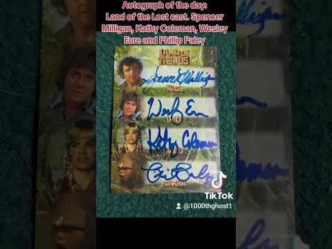 Autograph of the day: Land of the Lost cast. Spencer Milligan, Kathy Coleman, Wesley Eure