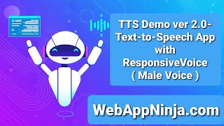 TTS Demo ver 2.0- Text-to-Speech App with ResponsiveVoice ( Male Voice )