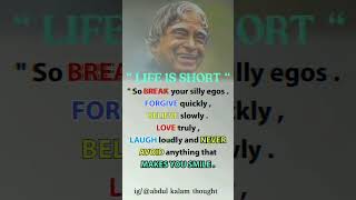 Life is short😱🥺 /  APJ Abdul kalam Quotes #kalam  #shorts