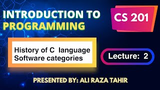 CS201 Lecture-2 | Short Lectures | History of C language | Software categories | BY ART