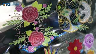 3D embroidering machine working process