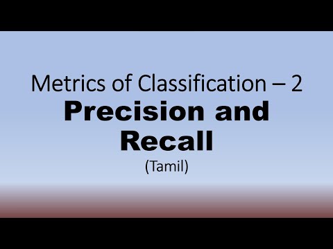 Performance Metrics of Classification - 2 | Precision and Recall | Tamil