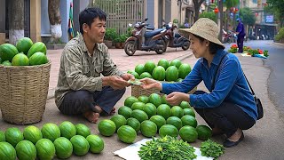 The Poor Life of a One Leg Guy Selling Fruits at the Market to Earn Money to Support His Family!