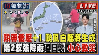 【TVBS18氣象站】熱帶低壓+1 颱風白鹿將生成第2波強降雨週日襲 小心致災