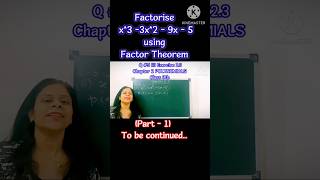 Factorise x^3 - 3x^2 - 9x -5 using factor Theorem 🔥 class 9th maths exercise 2.3 Q5 (ii) 📚 PART 1