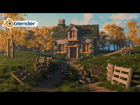 Creating a Forest House in Blender 4.2 - Timelapse (Zanmation 3D)