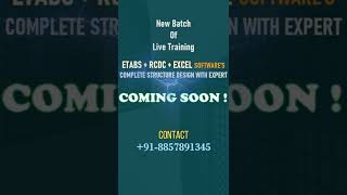 New Batch of ETABS + RCDC + EXCEL | Struct Soft Centre