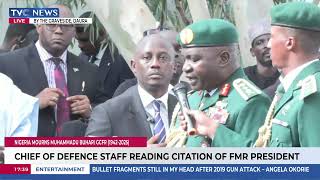 Chief Of Defence Staff Reading Citation Of Former President Tinubu