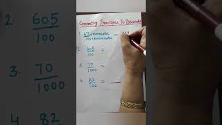 How to convert fractions to decimals #primary #maths #decimal #fraction