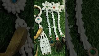 artificial flowers jewellery for baby shower for order dm me 7498056491 #floralgarlands
