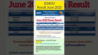 (Breaking News) IGNOU Exam Result June 2025 Declared! | IGNOU Early Declaration Result Declared 2025