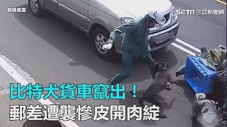比特犬貨車竄出！郵差遭襲慘皮開肉綻｜三立新聞網SETN.com