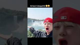 He hasn't changed bit😅 #bts #btsv #kimtae #taehyung #ytshort #same